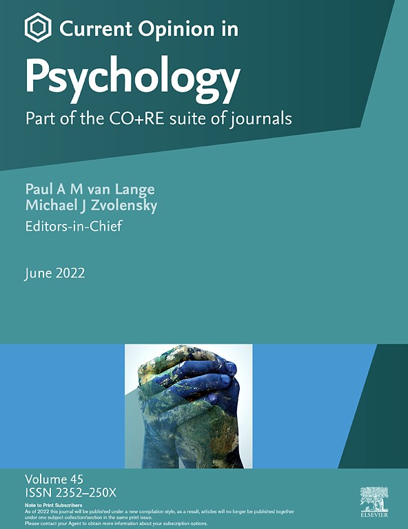 Special Issue Current Opinion in Psychology edited by team AWeSome
